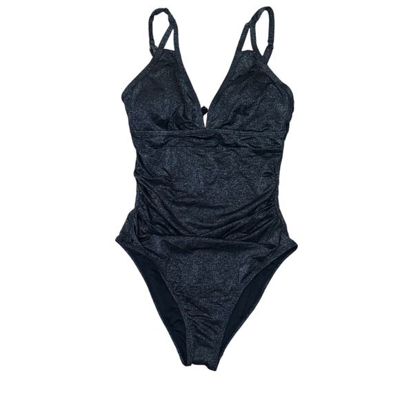 Cupshe Black Shimmer One-Piece Swimsuit • Size M • NWT - Picture 2 of 8
